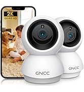 GNCC 2K Cameras for Home Security, Indoor Pan/Tilt Security Camera for Baby Monitor/Pet Camera, M...