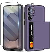SAMONPOW for Samsung Galaxy S25 Plus Case with Screen Protector + Camera Cover [4-in-1] Galaxy S2...