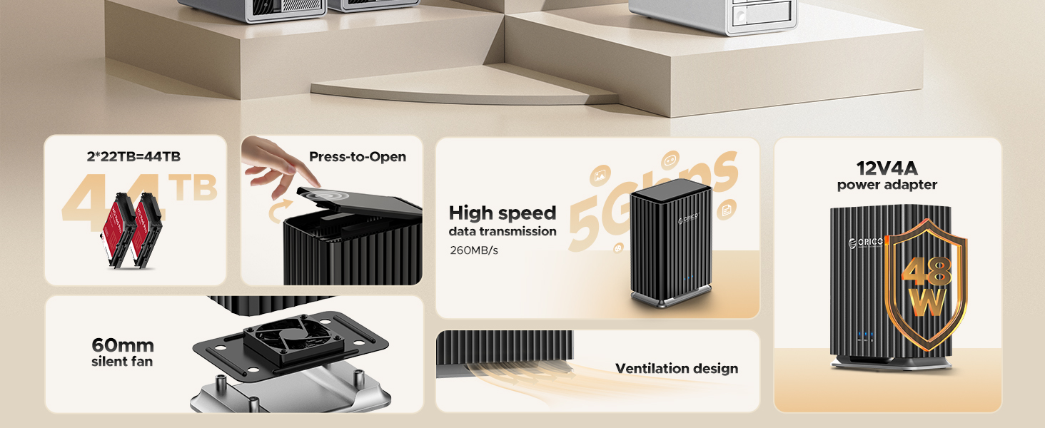 2 bay hard drive enclosure