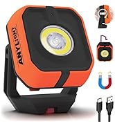 ANYLiGHT Work Light, Magnetic Rechargeable Light with 4 Modes &amp; 150°Rotatable, 1200LM Waterproof ...