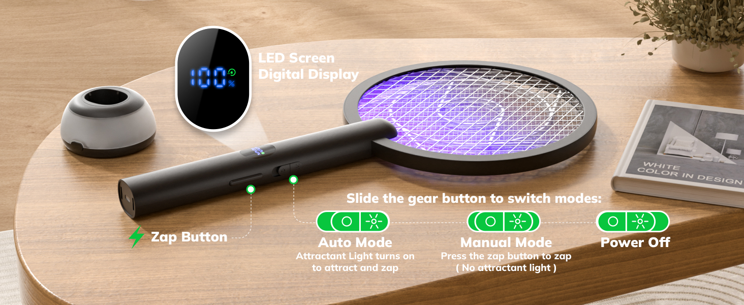 YISSVIC Electric Fly Swatter Bug Zapper Racket