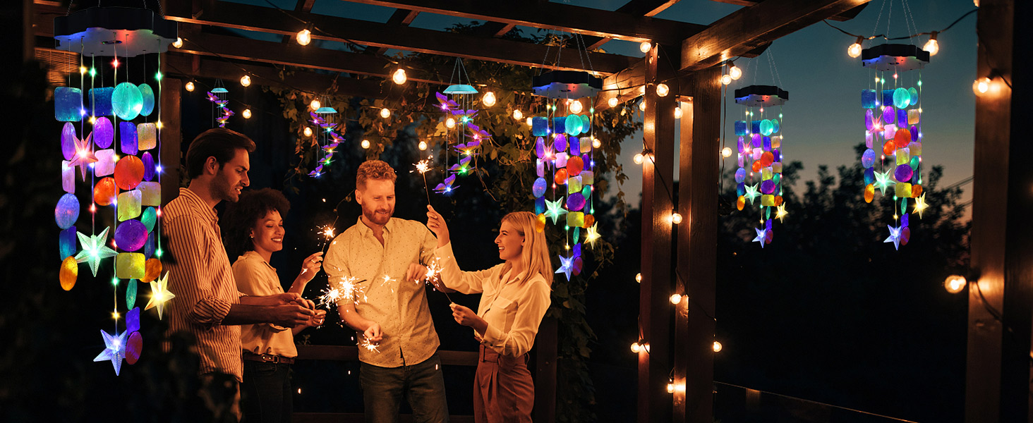 solar shell wind chimes