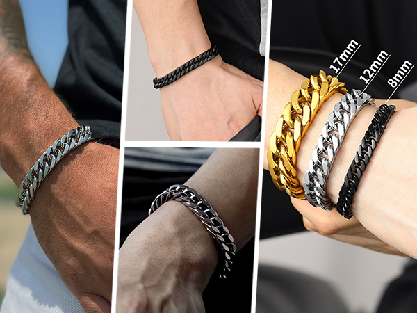 stainless steel bracelet cuban chain bracelet for men