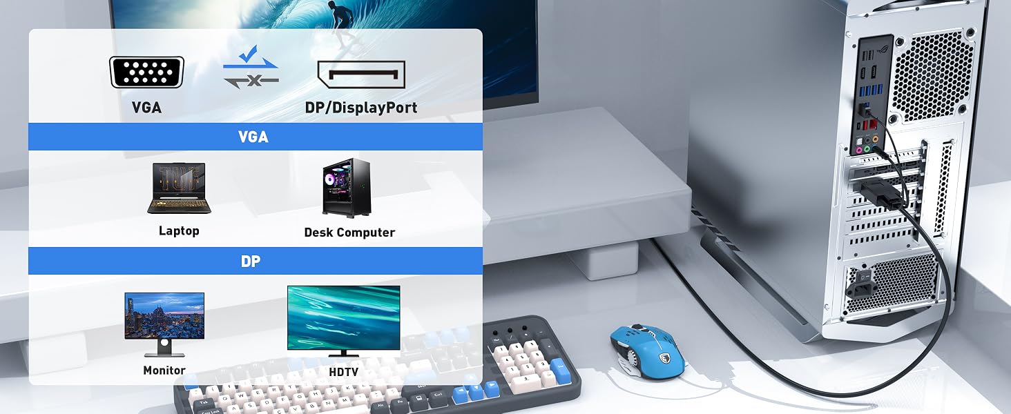 dp to vga cable