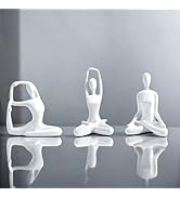 Ni-JASW White Meditation Yoga Statues Set of 3, Resin Zen Yoga Figurines for Bookself, Home Decor...