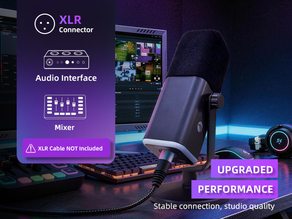 XLR/USB Gaming Microphone for PC