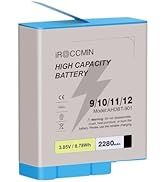 iROCCMIN 2280mAh Battery for GoPro Hero 12 Black, Hero 11 Black, Hero 10 Black, Hero 9 Black Camera