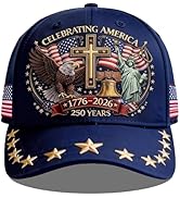 250 Anniversary USA Hat,Eagle Liberty Cross Printed Pattern,America 250th Merchandise,Adjustable ...