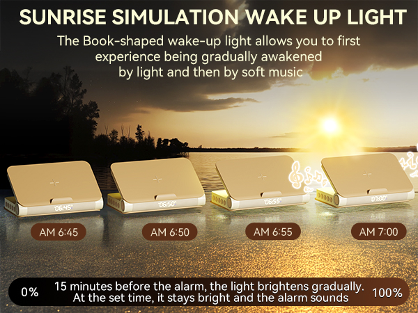 sunrise wake up light digital dimmable clock