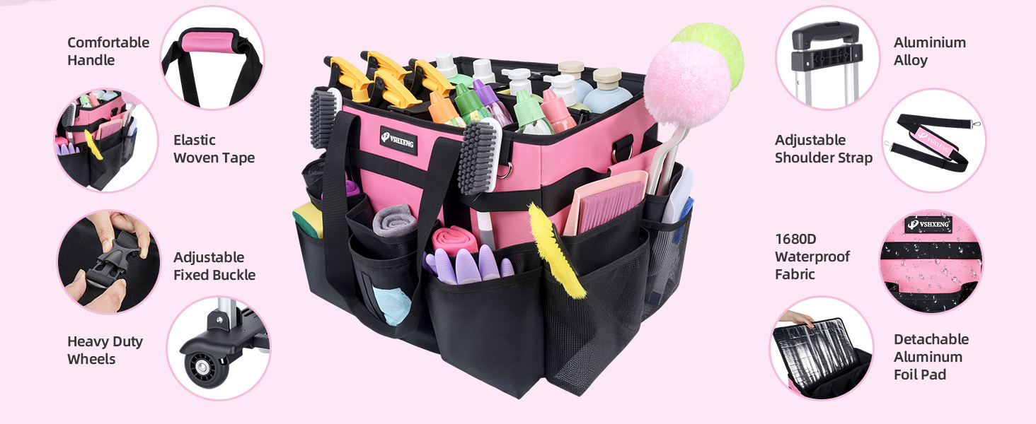 Rolling Cleaning Caddy Bag