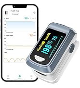 Pulse Oximeter HealthTree Oxygen Monitor Fingertip, Bluetooth Pulse Ox with Free APP, O2 Pulse Ox...