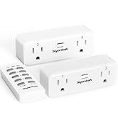Syantek Remote Control Outlet with 2 Independent Control Sockets, Wireless Remote Light Switch Se...