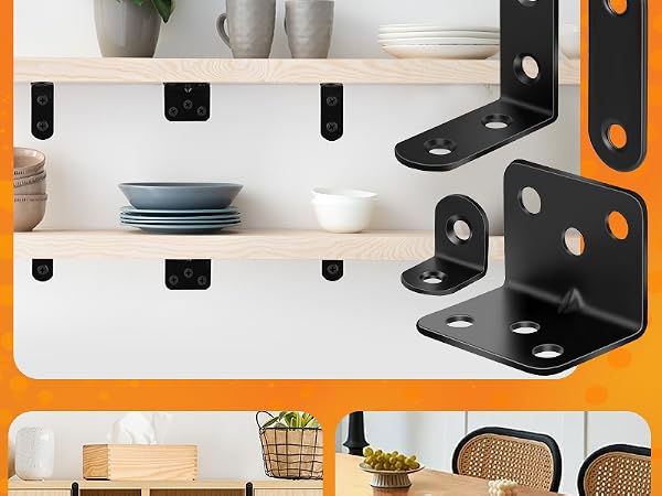 4 Sizes Stainless Steel L Bracket Corner Brace Kit