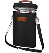 Tirrinia 2 Bottle Wine Gift Tote Carrier - Leakproof &amp; Insulated Padded Versatile Wine Cooler Bag...