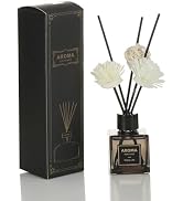 Black Glass Bottle Scent Diffuser, 1.7 oz Reed Diffuser with Sticks, Home Fragrance for Bookshelf...