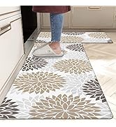 Anti Fatigue Kitchen Floor Mat Set of 2 Waterproof Non Slip Kitchen Mats Set with Runner Cus...