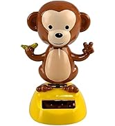 Kryoflare Solar Powered Dancing Monkey Figure, Car Dashboard Decoration, Desktop Decor for Auto S...