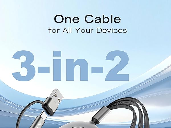 3 in 2 Multi Charging Cable