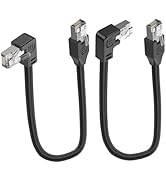 LANMINGLEL Short 90 Degree Cat5e Ethernet Cable Cat 5e LAN Extended Cable RJ45 Male to Male Netwo...