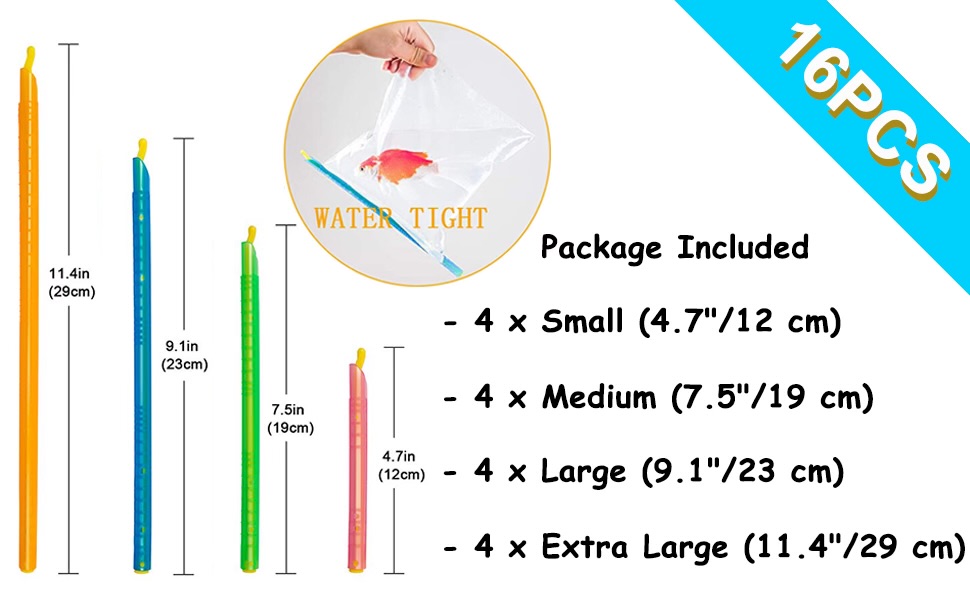 multi size bag sealer, different size bag clips
