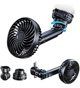 Nauttxon 5000mAh Battery Powered Fan for Car Windshield Sunroof Dashboard Headrest - Portable Car...