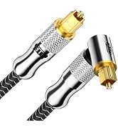 EMK Upgraded 24K Gold-Plated 90 Degree Optical Cable, 360 Degree Rotatable Optical Audio Cable Ri...