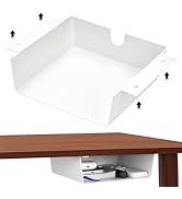 OrgaFocus 2 Pack Under Desk Hanging Shelf Drawer Organizer, Attachable Plastic Hidden Storage Tra...