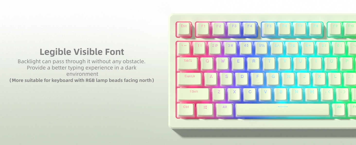 Womier Mechanical Keybaord Keycaps Pudding, PBT Cute Keycaps, Shine Through Key Cap