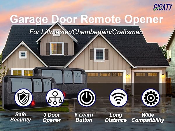 2 for Universal Chamberlain Craftsman LiftMaster Garage Door Opener Remote