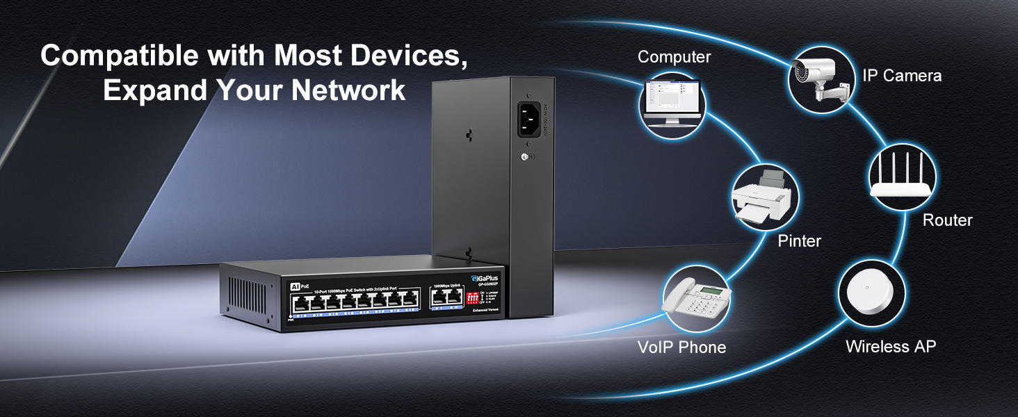 10 Port Gigabit PoE Switch