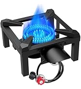 Llamaviva Propane Burner, High Pressure 100,000 BTUs Single Gas Stove with 4.1ft Adjustable Hose ...