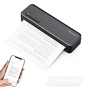 InkWon A41 Bluetooth Thermal Printer, Portable Inkless Printer for Travel Supports 8.5 x 11 Inch ...
