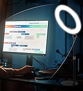 Desk Ring Light with Stand,10''Selfie Phone Light for Video Recording,10 Brightness Levels 3 Ligh...