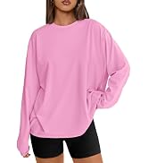 Trendy Queen Womens Spring Tops Oversized Long Sleeve T Shirts 2026 Basic Tee Fall Casual Workout...