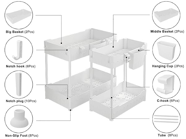Under sink organizers and storage bathroom