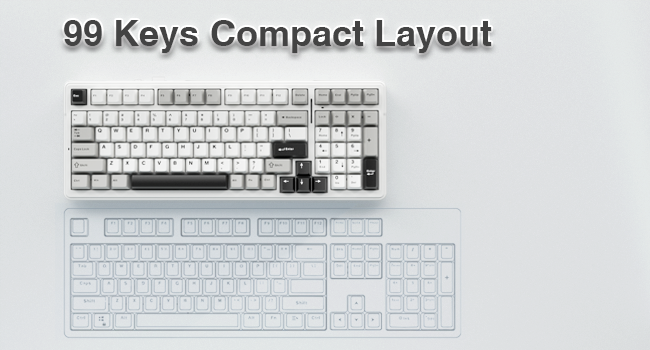 wireless mechanical keyboard 96% compact keyboard custom hot swappable keyboard