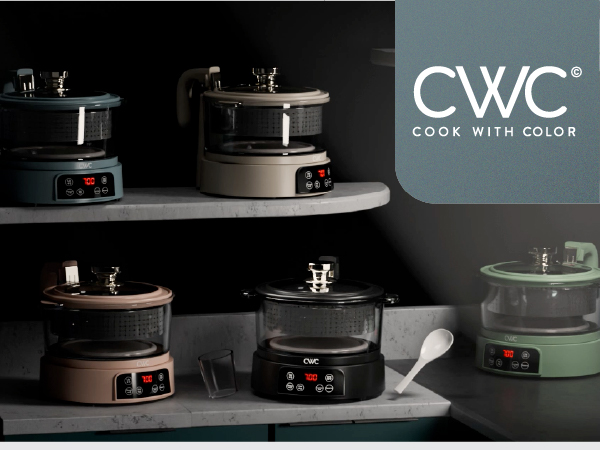 CWC Cook With Color 3L Glass Low Carb Rice Cooker Makes 6 Cups Cooked Low Sugar Rice