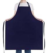 NLUS Extra Large Aprons for Men, Adjustable Navy Blue Chef Apron for Men Kitchen Cooking Aprons f...