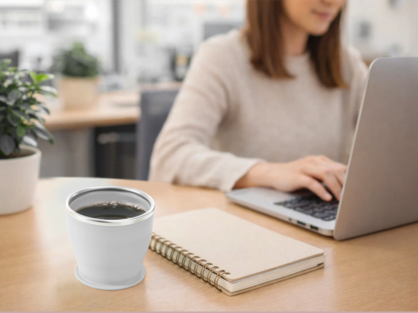 Used as a coffee cup in the office
