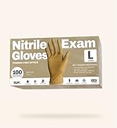 SUP Powder-Free Nitrile Gloves, 100 Count Food Safe Latex-Free Disposable Gloves for Medical Cook...