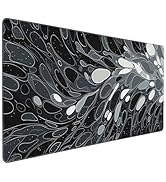 SEIFUD Gaming Mouse Pad, Black Rubber, Large 35.4 x 15.7 Inch Rectangular, Anti-Skid Surface, Sta...