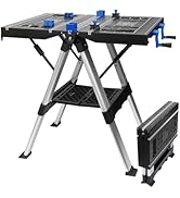 2-in-1 Portable Folding Work Table, Prostormer 32”W x 24”D Workbench with 330Lbs Load Capacity, S...