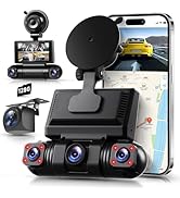 MAHVEC 4 Channel Dash Cam with 360° View - Front/Rear/Inside/Left/Right, Built-in WiFi &amp; G-Sensor...