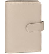 Antner A6 Notebook Binder Refillable 6 Ring Budget Binder Cover for A6 Refill Paper, PU Leather A...