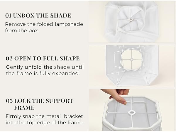 The lampshade is very easy to assemble