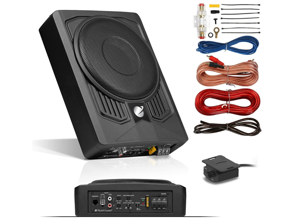 Planet Audio P8AWK Low Profile 8 Inch Under Seat Powered Car Subwoofer - 800 High Output, Built
