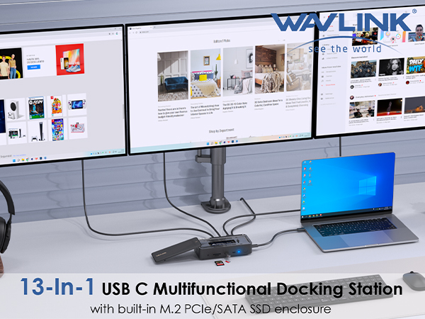 WAVLINK USB C Triple Display Dock