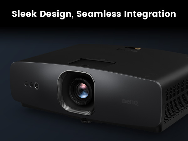 BenQ W2720i projector features a sleek, modern design for a modern living room setup.