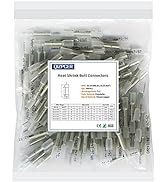 100 Pcs Clear Heat Shrink Butt Connectors, 26-24 AWG Marine Grade Insulated Crimp Wire Connectors...