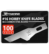 Jetmore 100 Pack Hobby Blades Craft Knife Blades Refill #16 Hobby Knife Replacement Blades with S...